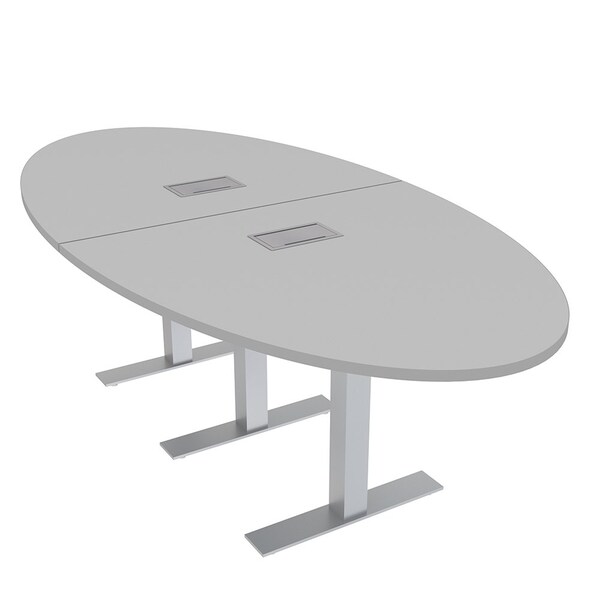 Skutchi Designs 45 in W, 96 in L, 29 in H, Engineered Wood Top, Grey HAR-OVL-46x93-T-ELEC-XD01 - main